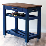 Farmhouse Rustic Solid Wood Kitchen Islands Carts Birch Lane