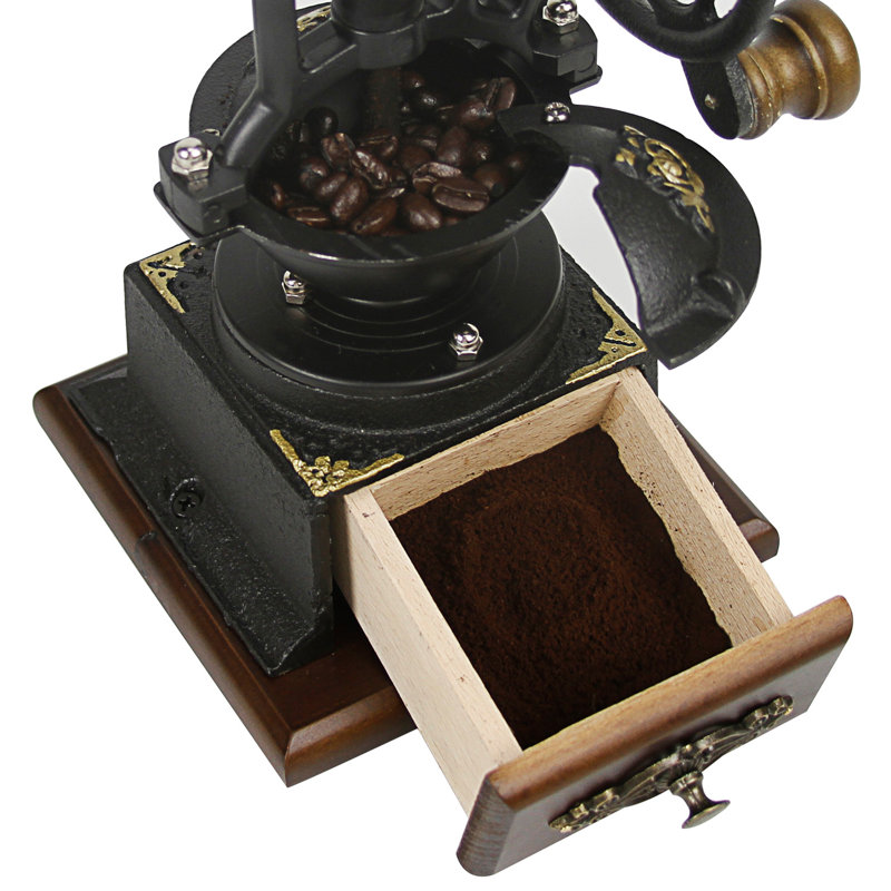 Evelyne Antique Coffee Bean Mill Windmill Wheel Hand Crank Manual