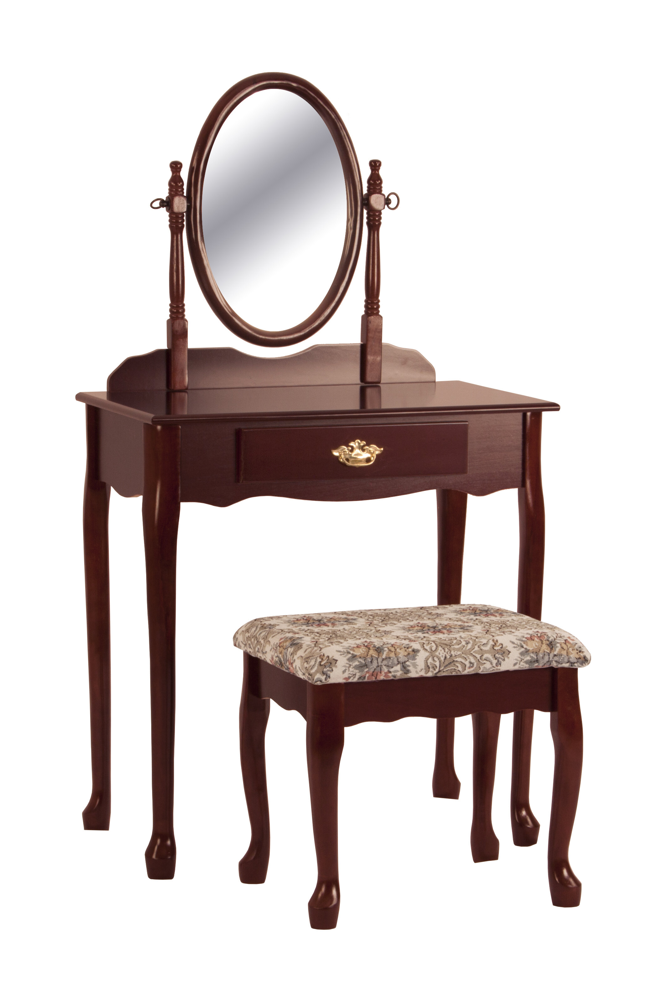 Astoria Grand Jazmyne Vanity Set With Stool And Mirror Reviews Wayfair