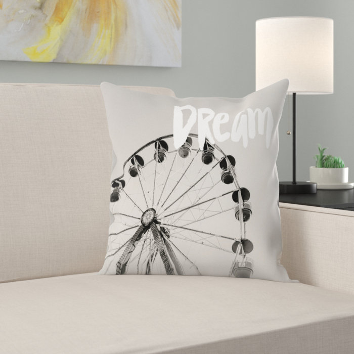 East Urban Home Ferris Wheel Dream White Throw Pillow Wayfair