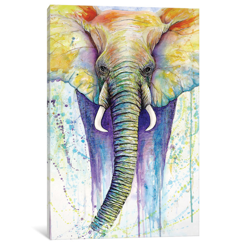 East Urban Home Elephant Colors By Michelle Faber Painting On