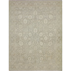 One-of-a-Kind Leann Faded Hand-Knotted Rectangle Gray Area Rug