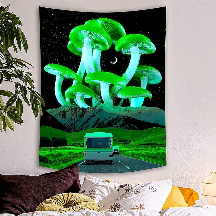 Trippy Mushroom Tapestry Psychedelic Wall Hanging Blanket Home Bedroom Decor