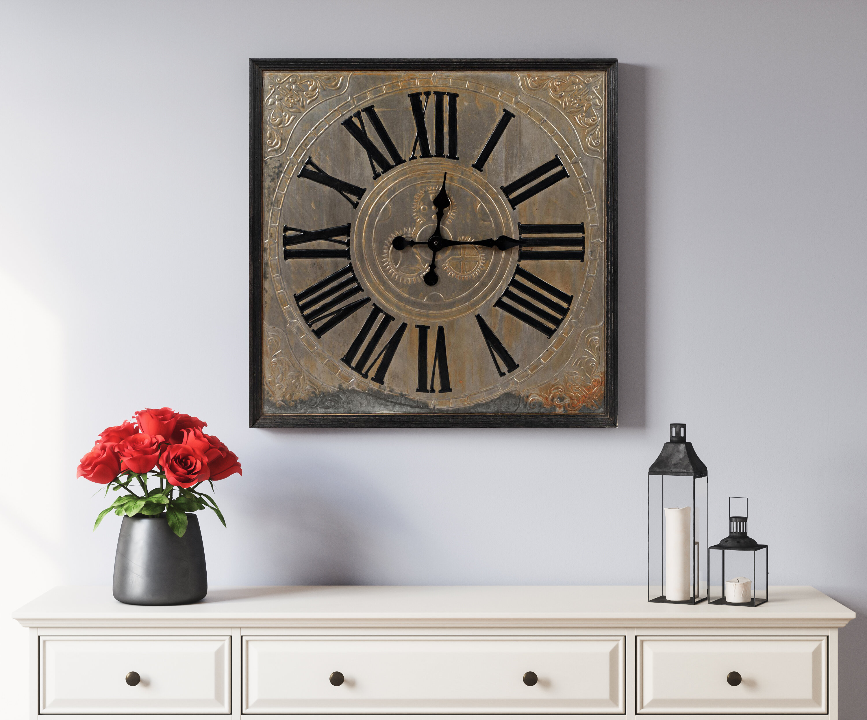 One Allium Way Oversized Tariq Wall Clock Reviews Wayfair