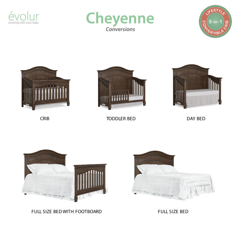 Evolur Cheyenne Full Panel 5 In 1 Convertible Crib Wayfair