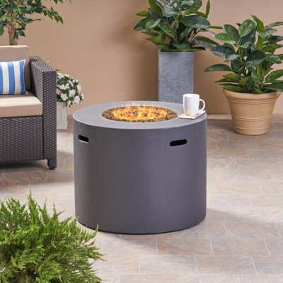 Caelan Outdoor Concrete Propane Gas Fire Pit Images