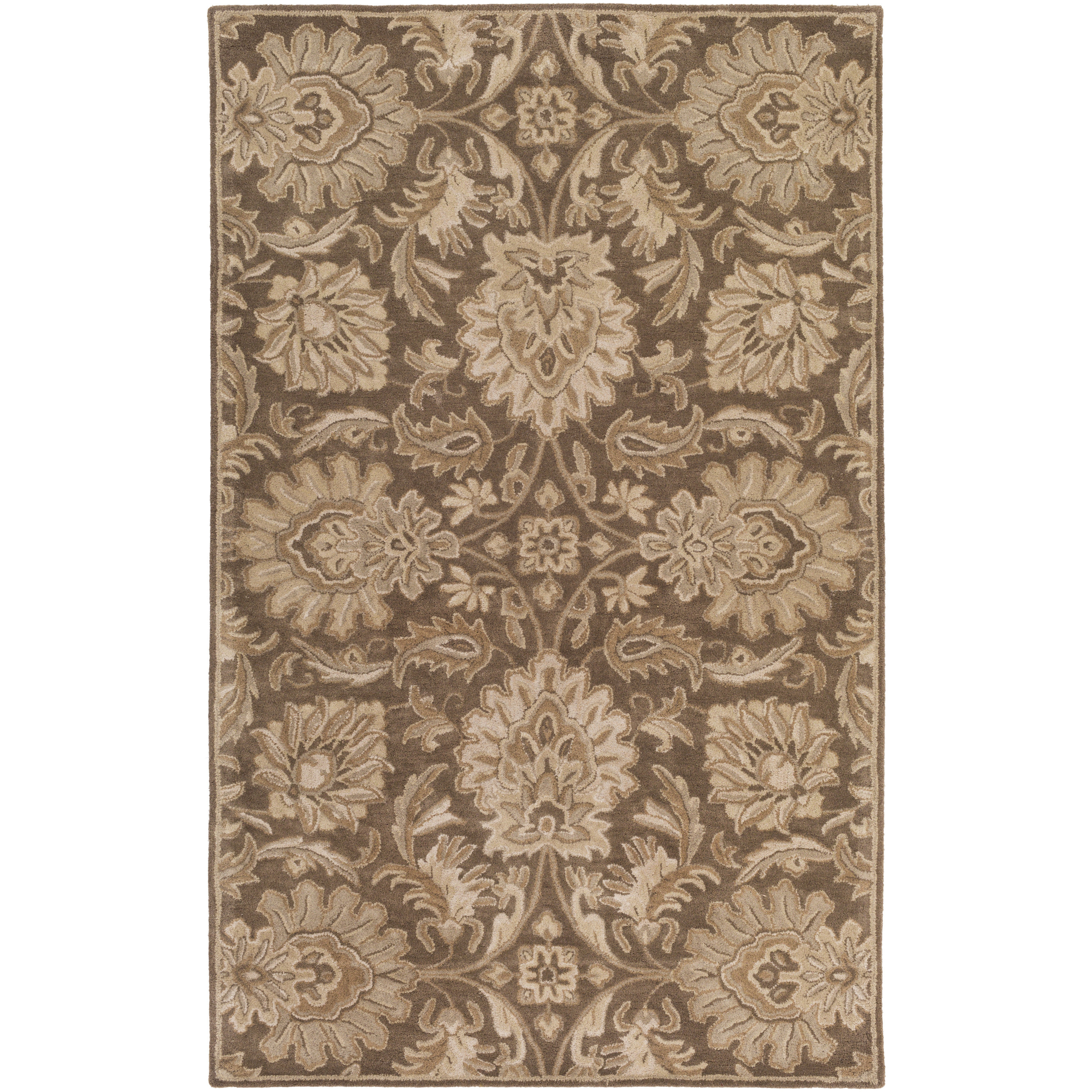 World Menagerie Topaz Hand Tufted Dark Brown Area Rug Wayfair