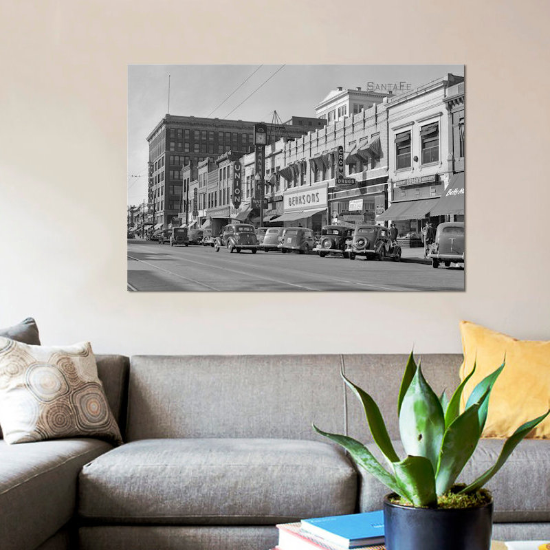 East Urban Home 1940s Kansas Street Shopping District Cars Shops