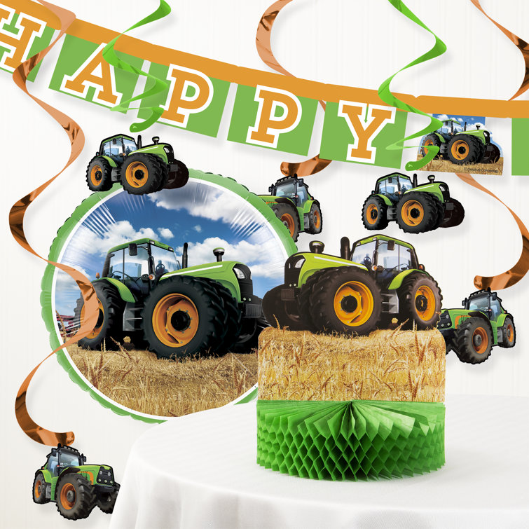 The Party Aisle 8 Piece Tractor Time Birthday Party Decoration Kit Wayfair Ca