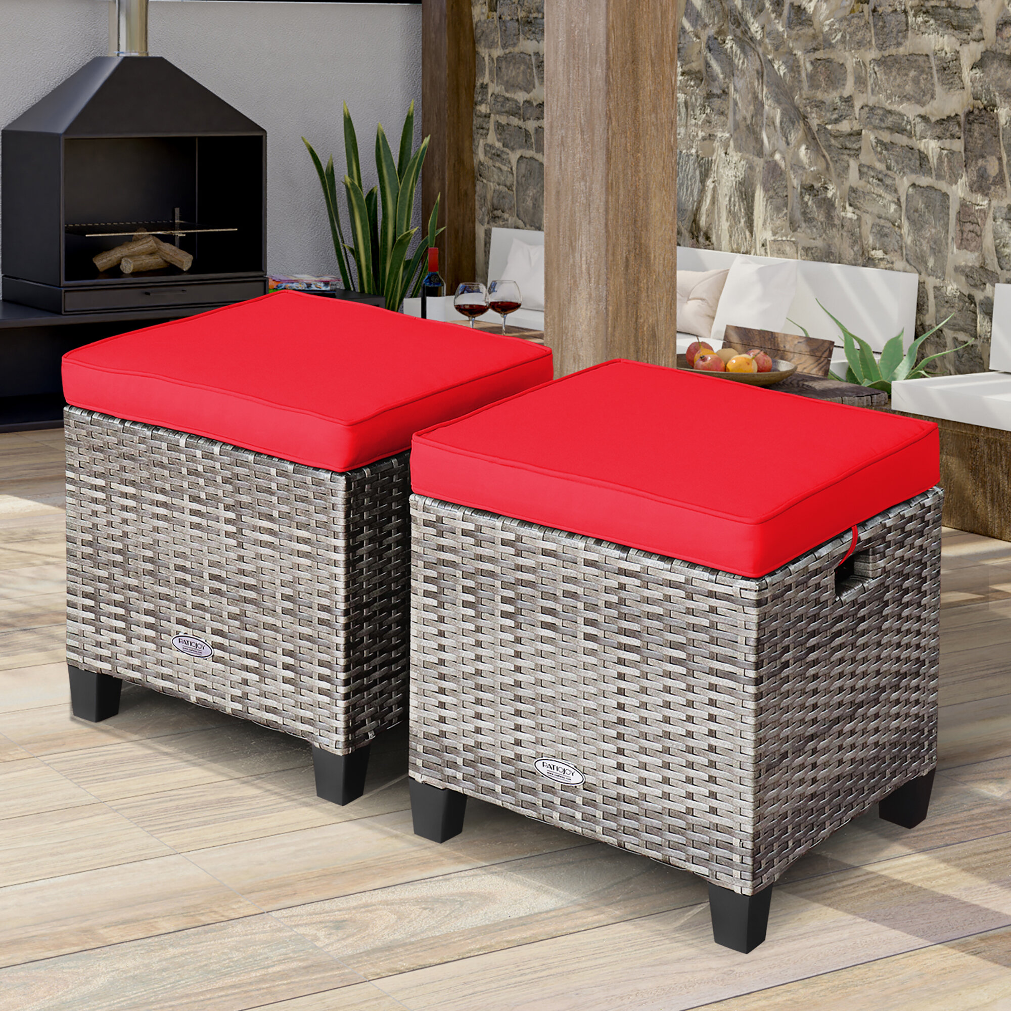 outdoor storage ottoman table