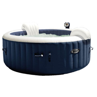 Intex 4 - Person 120 - Jet Vinyl Round Inflatable Hot Tub in Blue