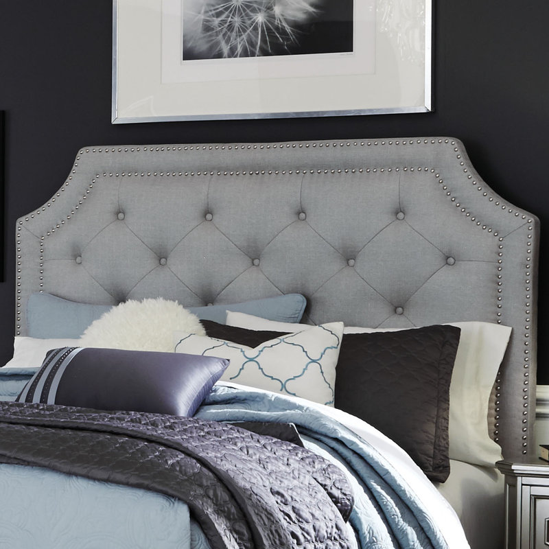 Willa Arlo Interiors Haneul Silver Upholstered Panel Headboard Haneul Silver Upholstered Panel Headboard