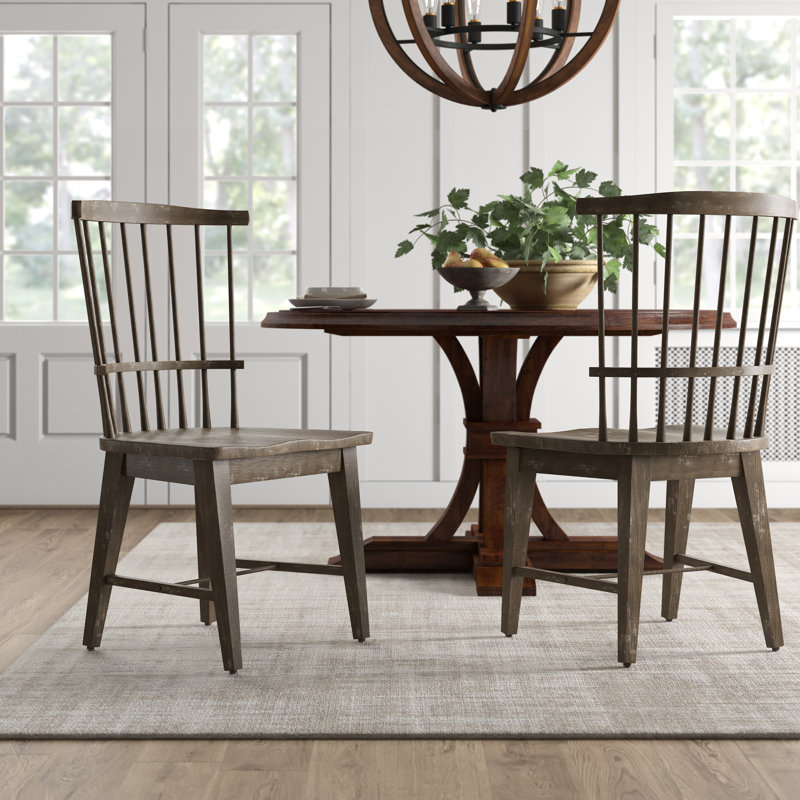 Laurel Foundry Modern Farmhouse Deon Solid Wood Windsor Back Side Chair In Charcoal Wayfair