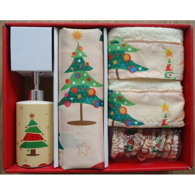 Carnation Home Fashions O Christmas Tree Holiday Print Bath Set Reviews Wayfair