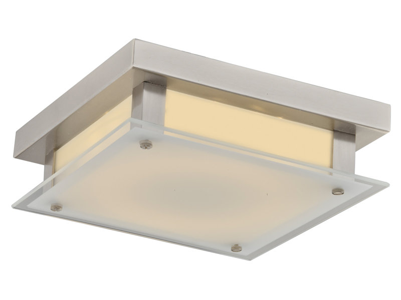Johnston 9.5" Unique/Statement Square LED Flush Mount Color: Brushed Nickel
