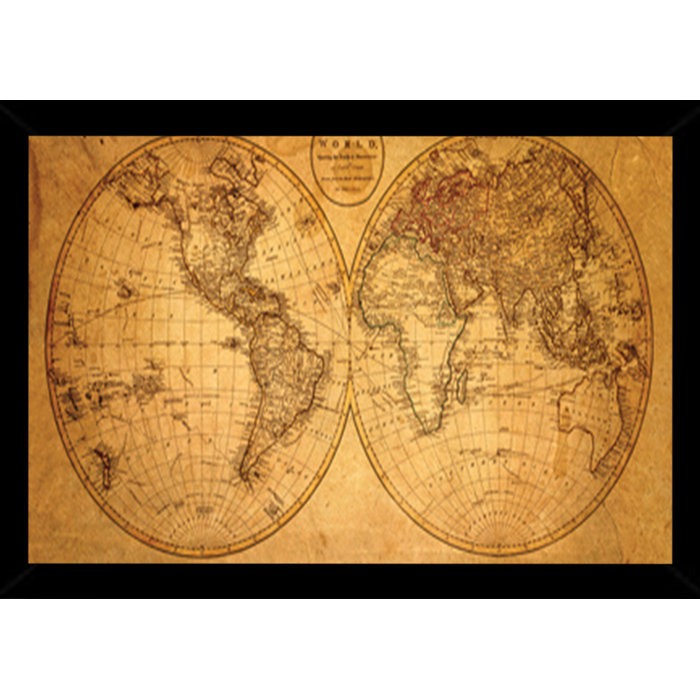 Old World Map Framed Graphic Art Print Poster Old World Map Framed Graphic Art Print Poster