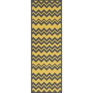 Barry Chevron Waves Gray/Yellow Area Rug