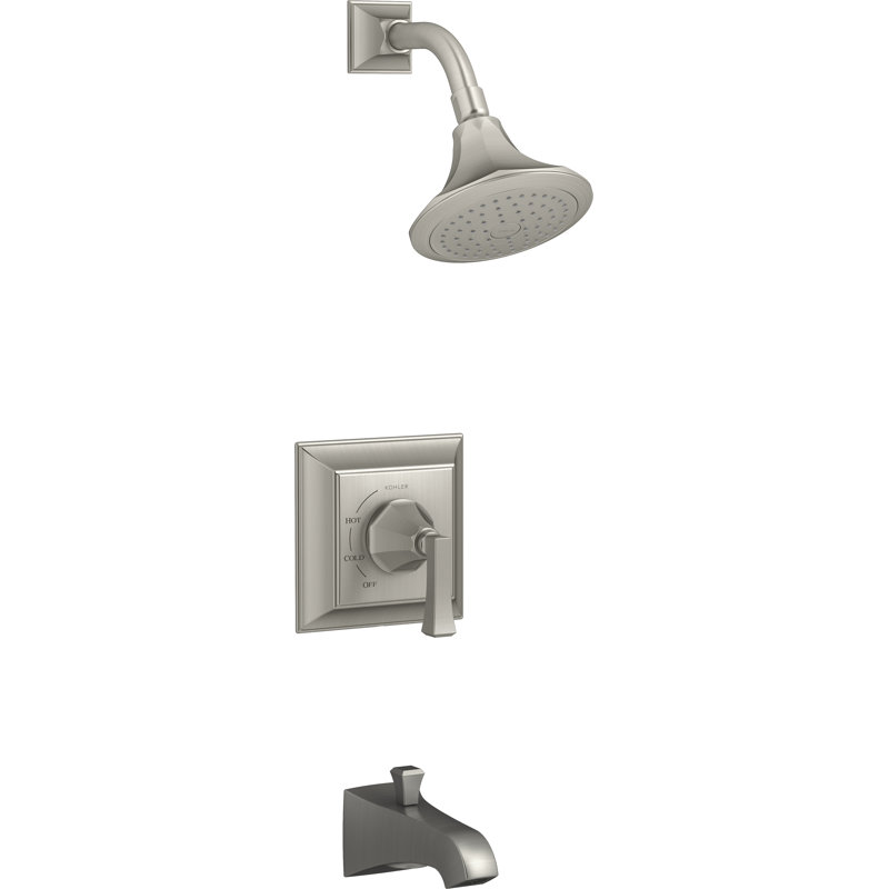 Kohler Memoirs Stately Rite Temp Shower Valve Trim With Deco Lever Handle And 2 5 Gpm Showerhead Wayfair