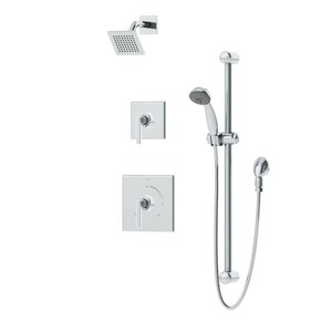 Duro 2-Handle Thermostatic Shower Faucet with Square Showerhead and Lever Handle