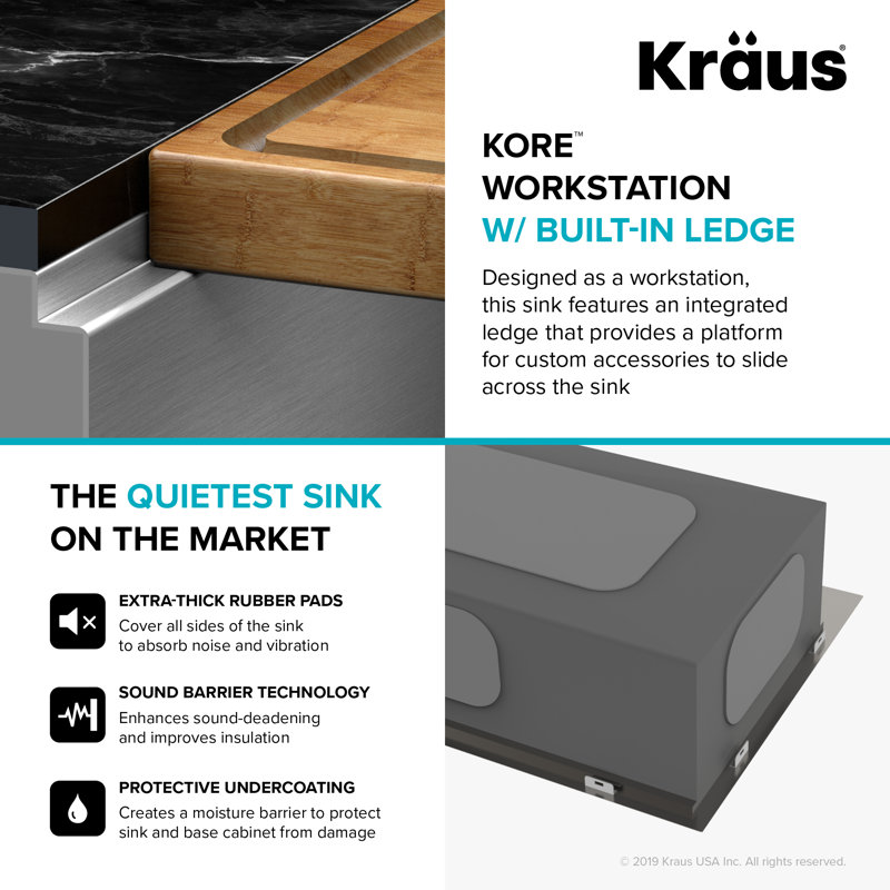 Kraus Kore Workstation 32 L X 19 W Undermount Kitchen Sink
