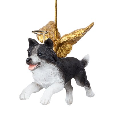 Design Toscano Border Collie Dog Angel Hanging Figurine