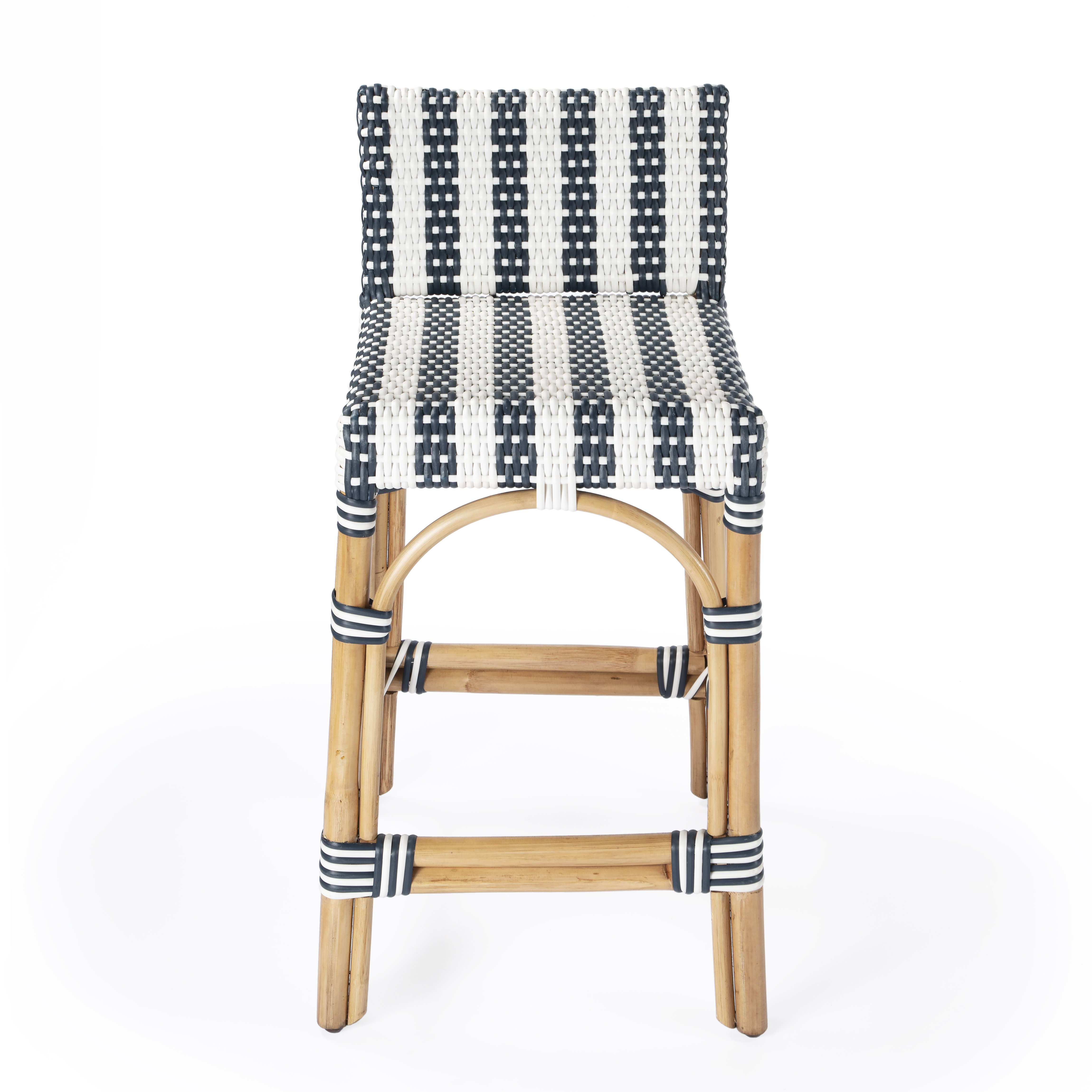 rattan low back counter stool