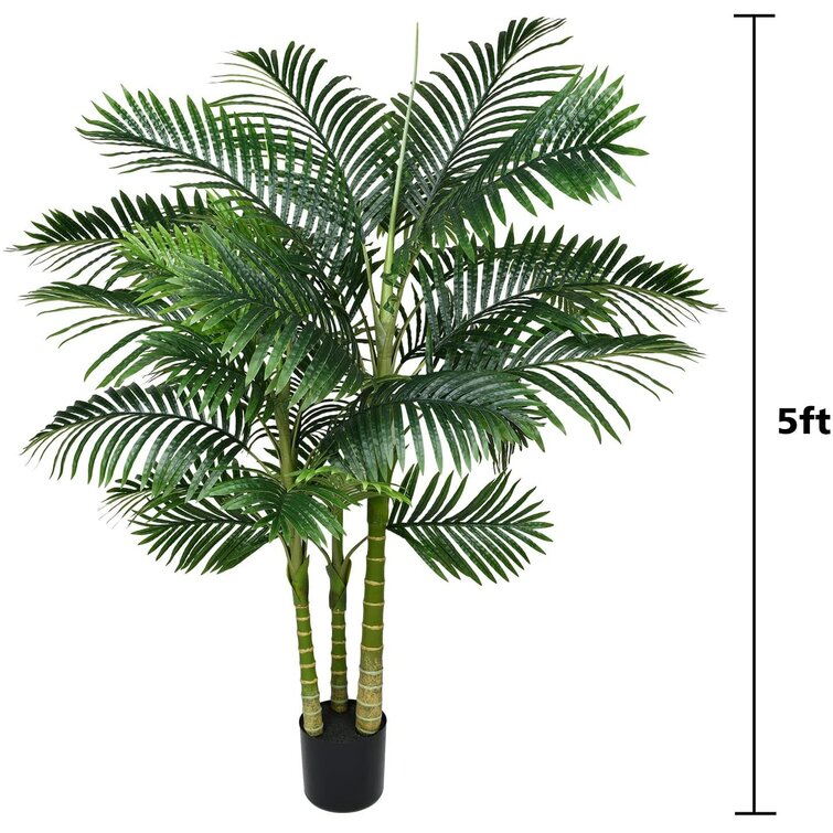 Deluxemogul 2pack Artificial Areca Palm Plant Tree 6 Feet Fake Palm Tree For Indoor Outdoor Modern Decoration Feaux Dypsis Lutescens Plants In Pot For Home Office Wayfair