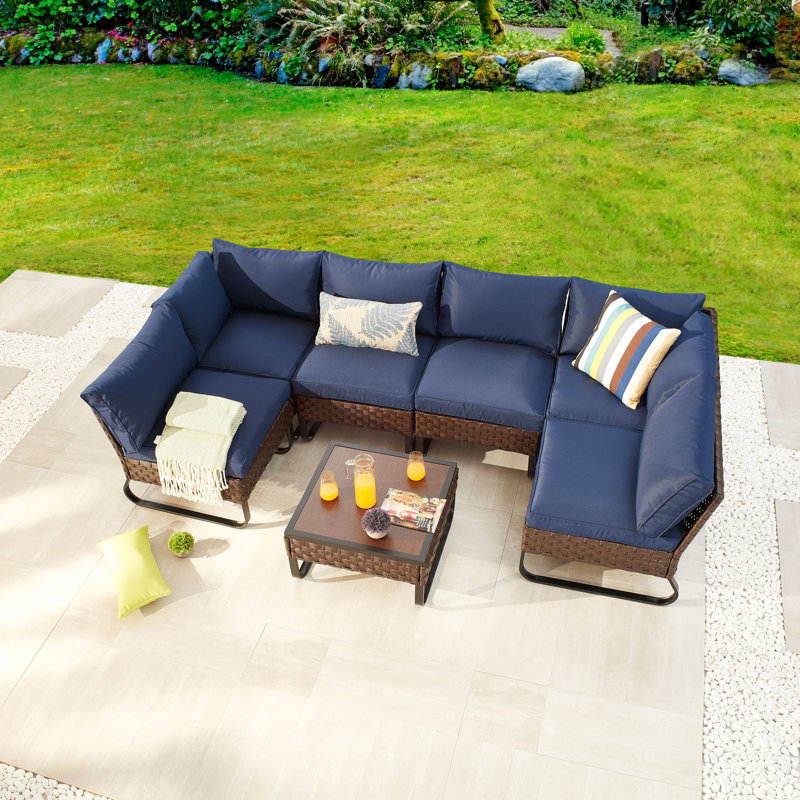 Breakwater Bay Chiasson Outdoor 7 Piece Sofa Seating Group With Cushions