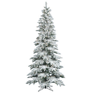 12 Foot Pre Lit Christmas Trees You Ll Love Wayfair Flocked Utica 12 White Green Fir Trees Artificial Christmas Tree With 1150 Incandescent Stand