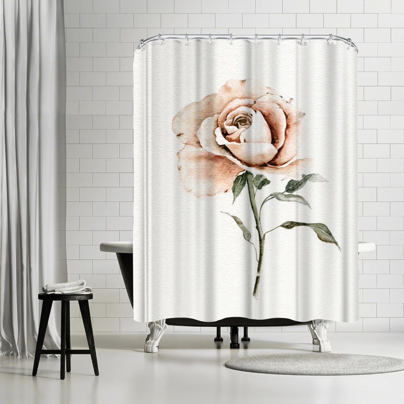 East Urban Home Single Peach Rose Single Shower Curtain Wayfair
