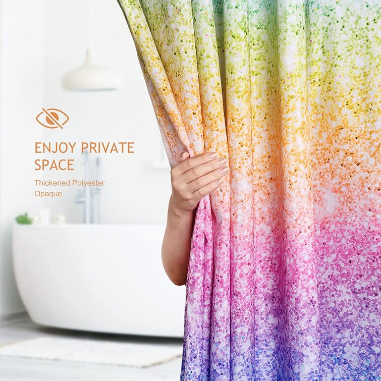 Roaming Sea Waterproof Bathroom Polyester Shower Curtain Liner Water Resistant 