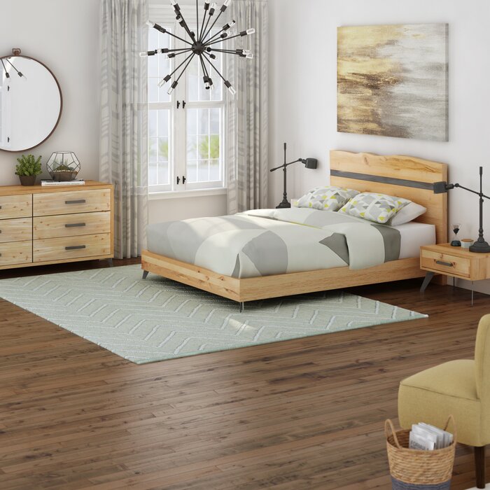 Alexandria Platform Solid Wood 4 Piece Bedroom Set