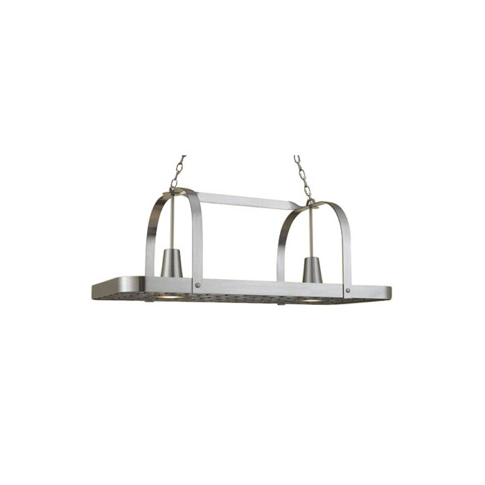 Baker Large Rectangular Pot Rack With 2 Lights Baker Large Rectangular Pot Rack With 2 Lights