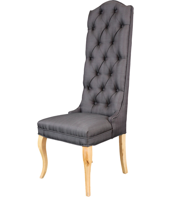 One Allium Way Oshawa Tufted Linen Upholstered Wingback Parsons Chair In Oak Reviews Wayfair