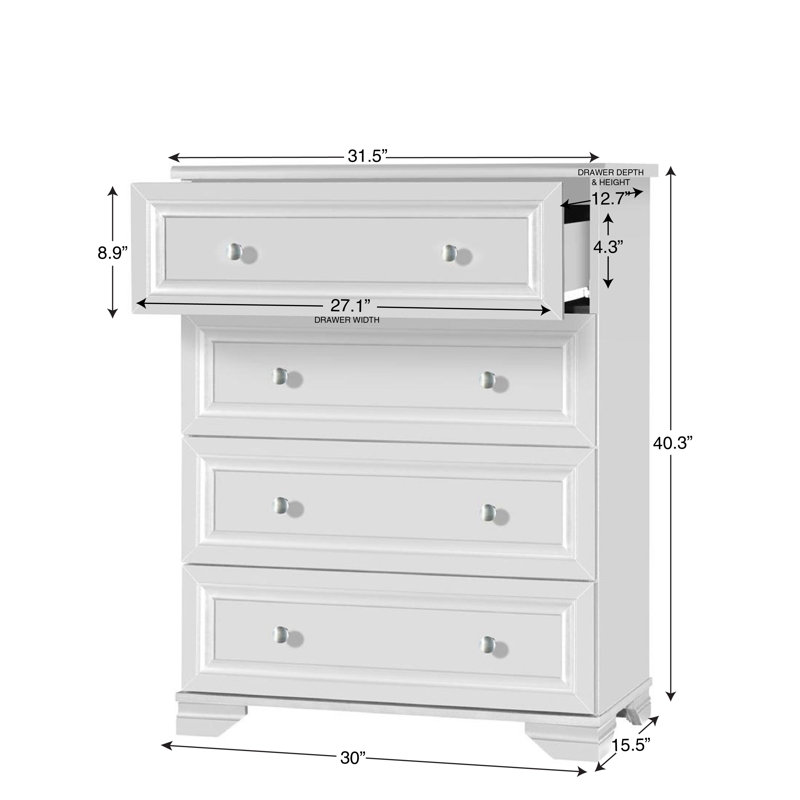 Harriet Bee Es 4 Drawer Chest Reviews Wayfair Es 4 Drawer Chest