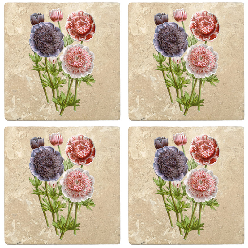 floral drink coasters