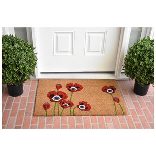 Dakota Poppies 36 In X 24 In Non Slip Outdoor Door Mat