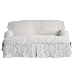 Matelasse Damask T-Cushion Loveseat Slipcover