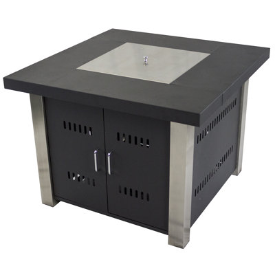 Pleasant Hearth Montreal Stainless Steel Propane Fire Pit Table