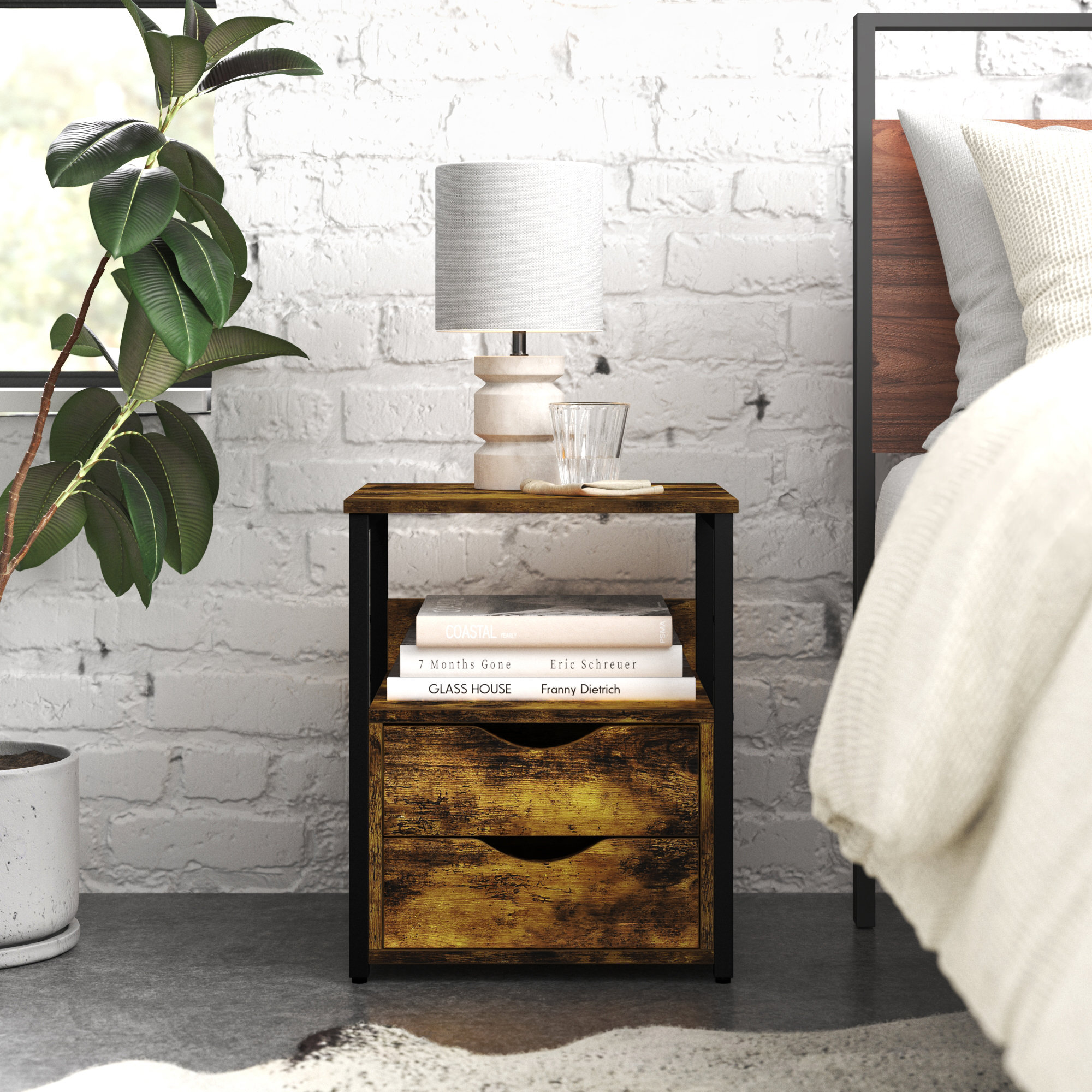 Steelside™ Ezekiel Steel Nightstand & Reviews Wayfair