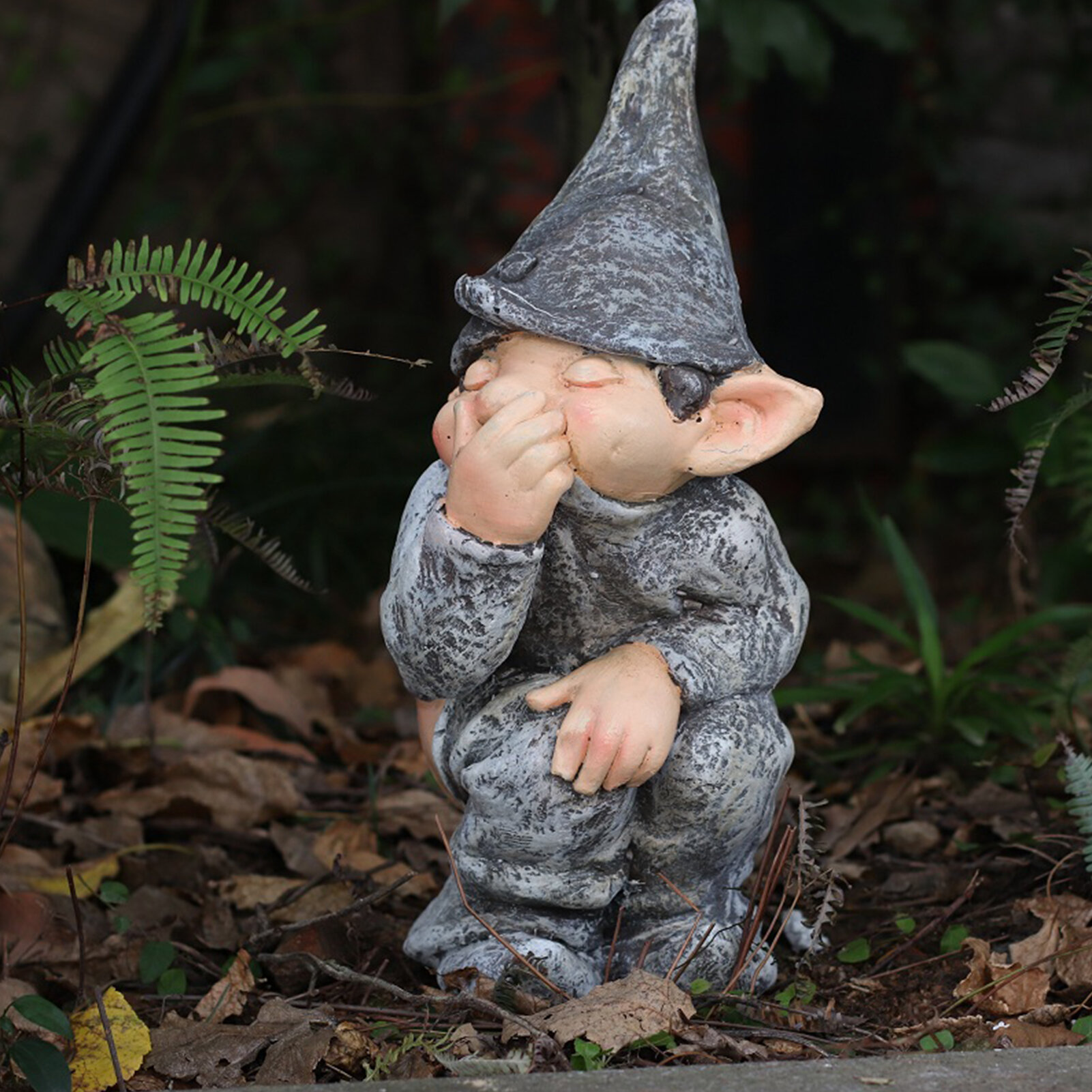 Funny Whimsical Gnome Miniature Dwarf Figurine Statue Garden Art Outdoor Decor
