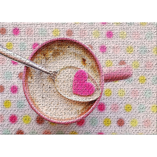 Coffee Pink Heart Area Rug