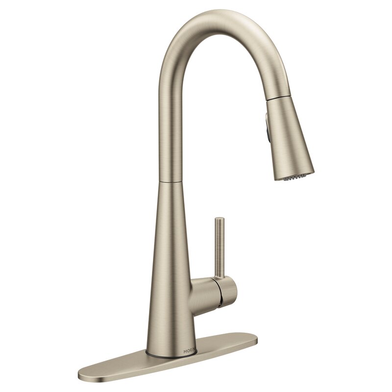 7864srs Bl Moen Sleek Pull Down Single Handle Kitchen Faucet With