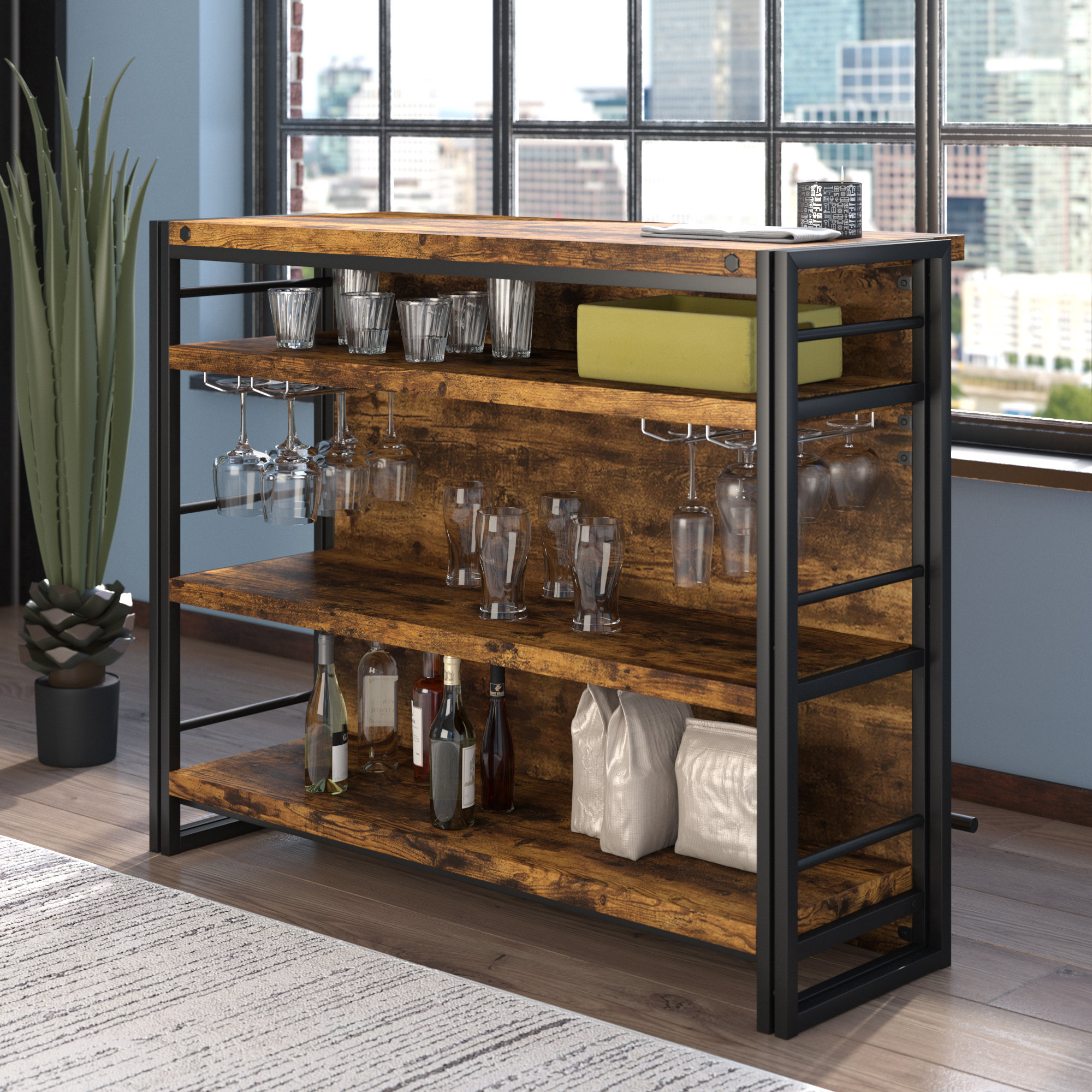 Williston Forge Felicita Bar With Wine Storage Reviews Williston Forge Felicita Bar With Wine Storage Reviews