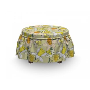 Jonquil Bouquet Ottoman Slipcover (Set Of 2) By East Urban Home