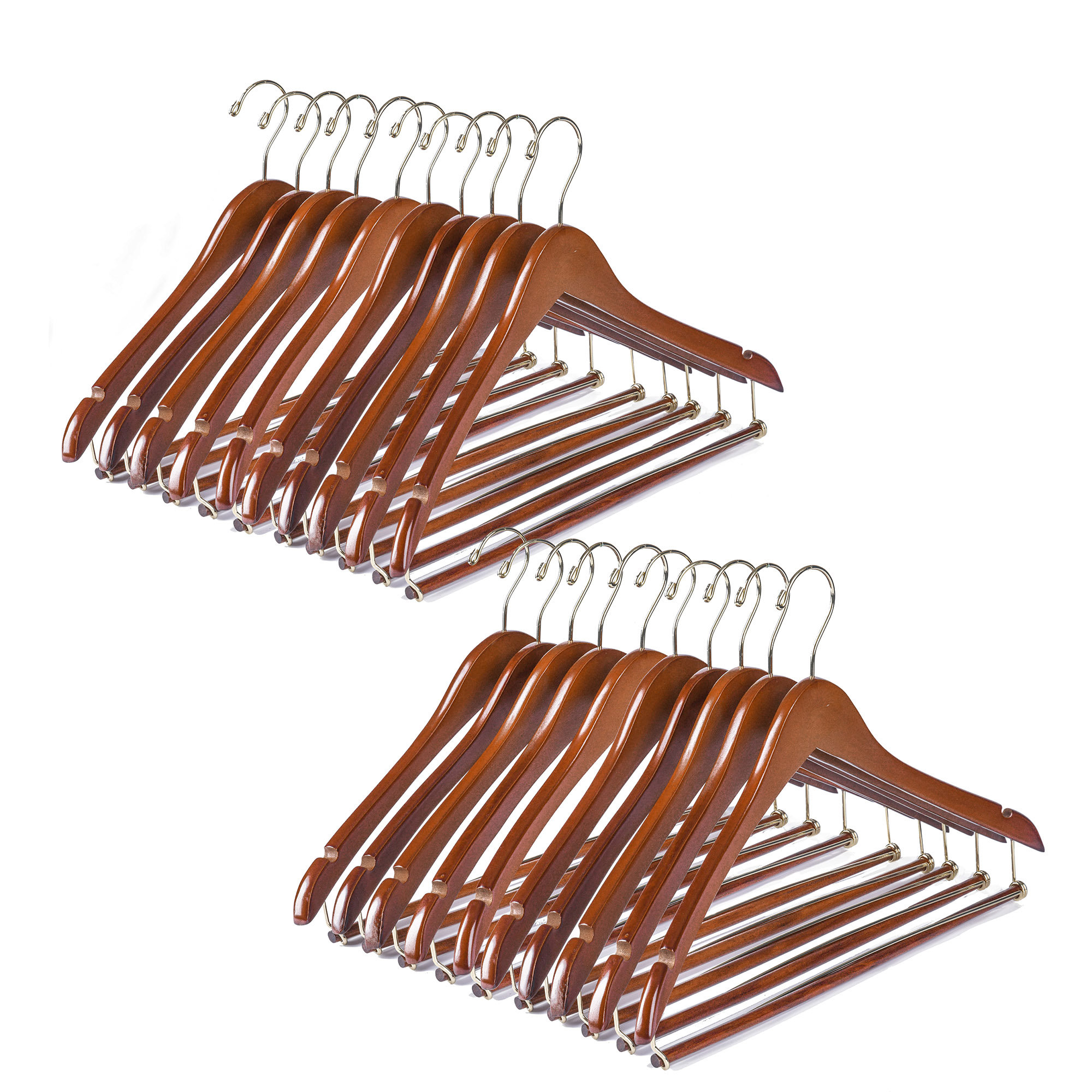 Quality Hangers Curved Wooden Hangers Beautiful Sturdy Suit Coat