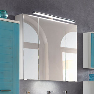 80 cm x 75 cm Spiegelschrank Riga mit LED-Beleuc..