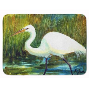 Bird Egret Memory Foam Bath Rug