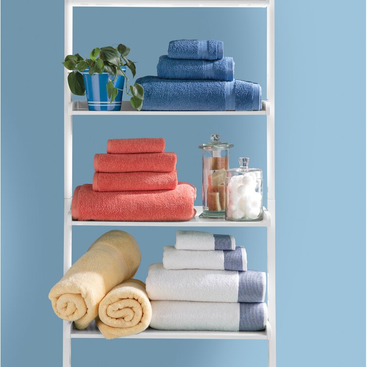 Set of 2 100% Cotton Ice Blue Basics Quick-Dry Bath Towels