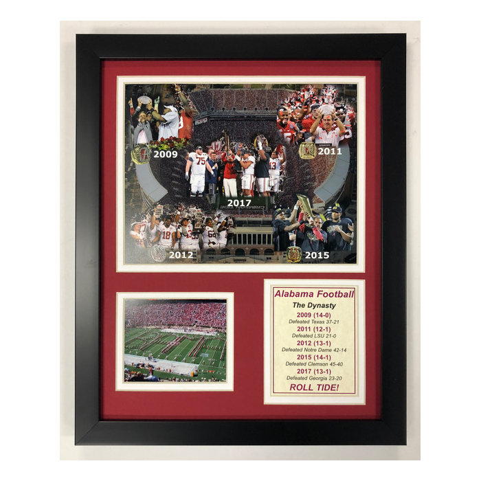 Legends Never Die Alabama Crimson Tide Football Dynasty Framed